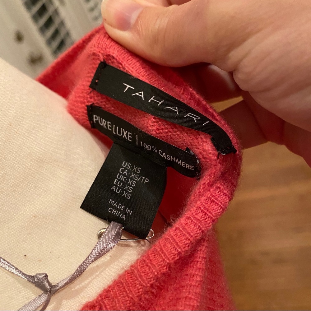 SOLD!! Tahari pure luxe 100% cashmere sweater xs - Picture 4 of 5
